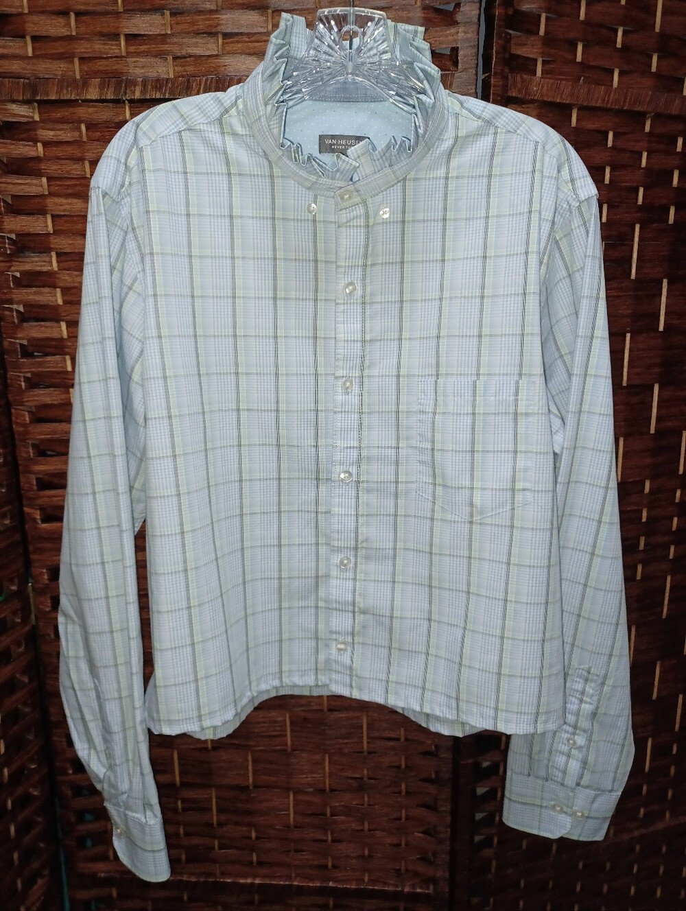 Upcycled Shirt With Ruffled Collar